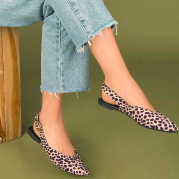 NWT Slingback Leopard Flats - Picture 2 of 3